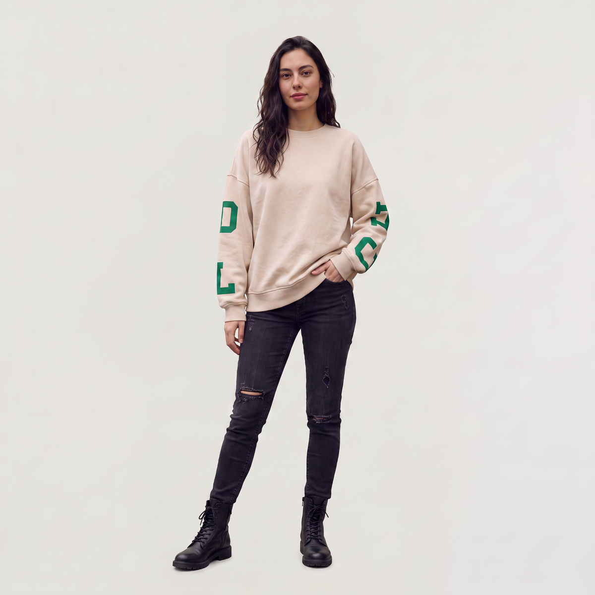 Sweat ample à imprimés universitaires — Amielle Paris — vue 5