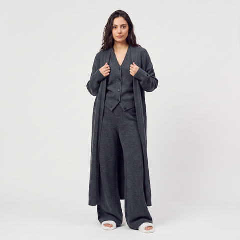 Ensemble en maille trois pièces à pantalon large