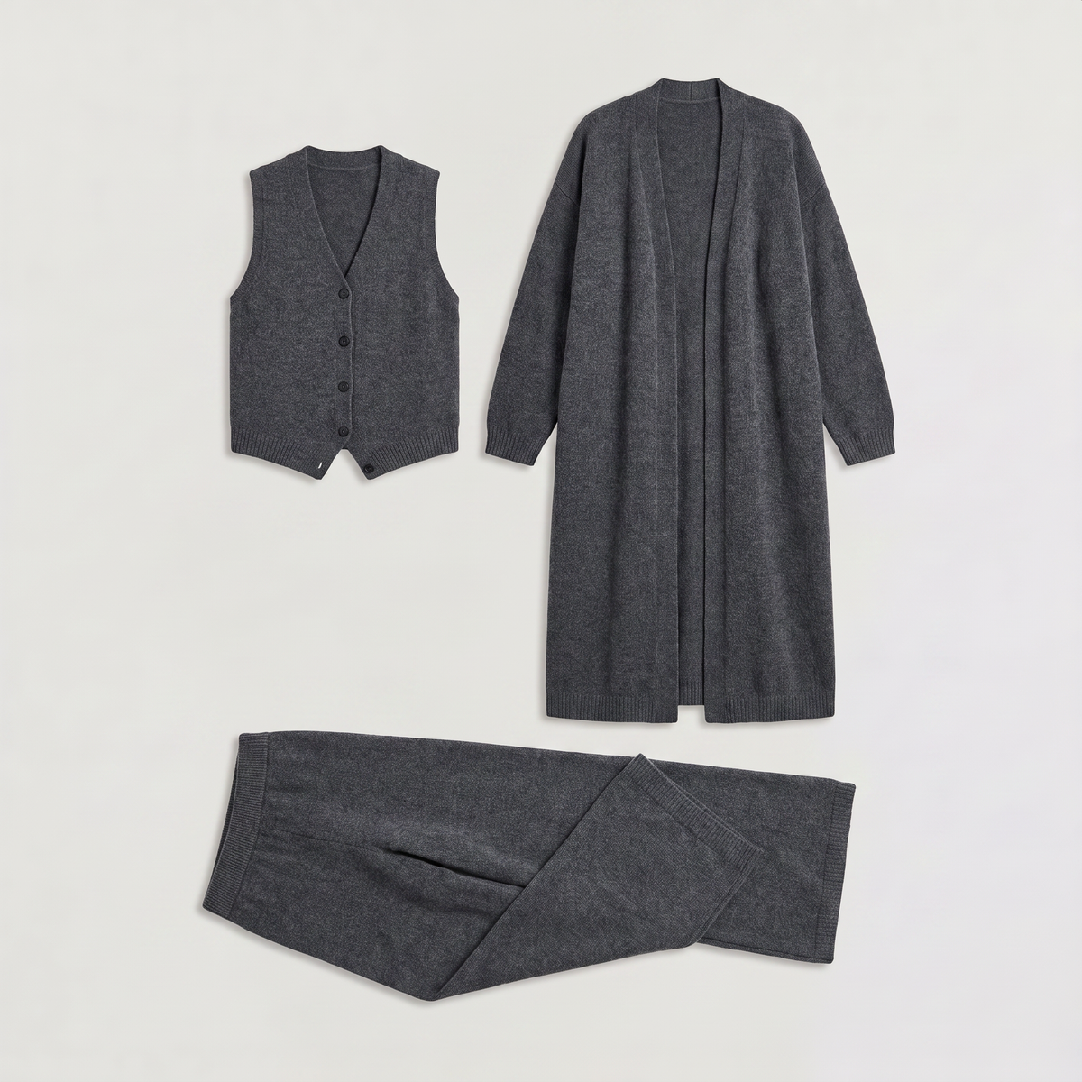 Ensemble en maille trois pièces à pantalon large — Amielle Paris — vue 6