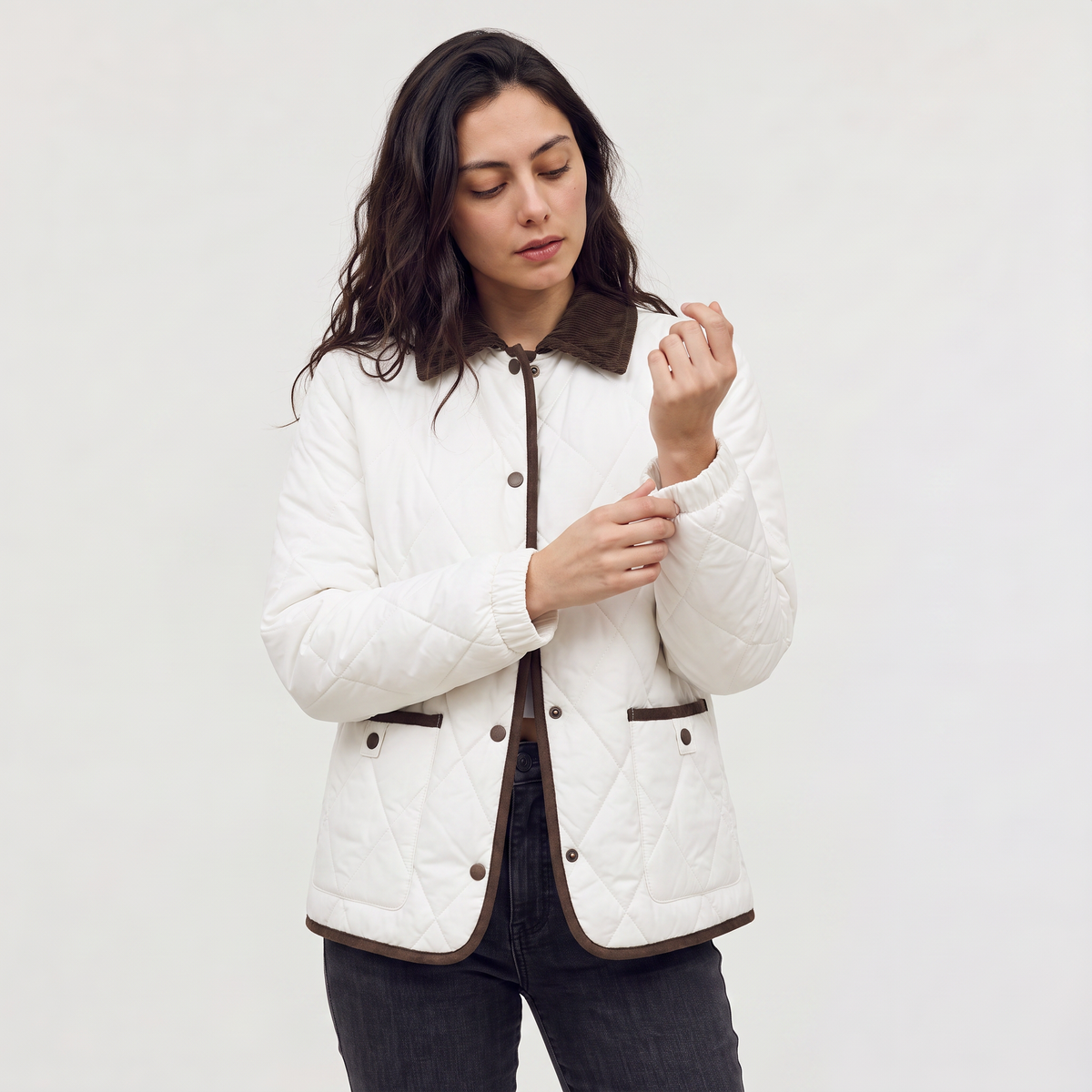 Veste matelassée à col en velours côtelé — Amielle Paris — vue 1