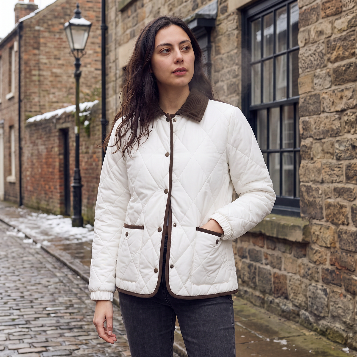 Veste matelassée à col en velours côtelé — Amielle Paris — vue 2