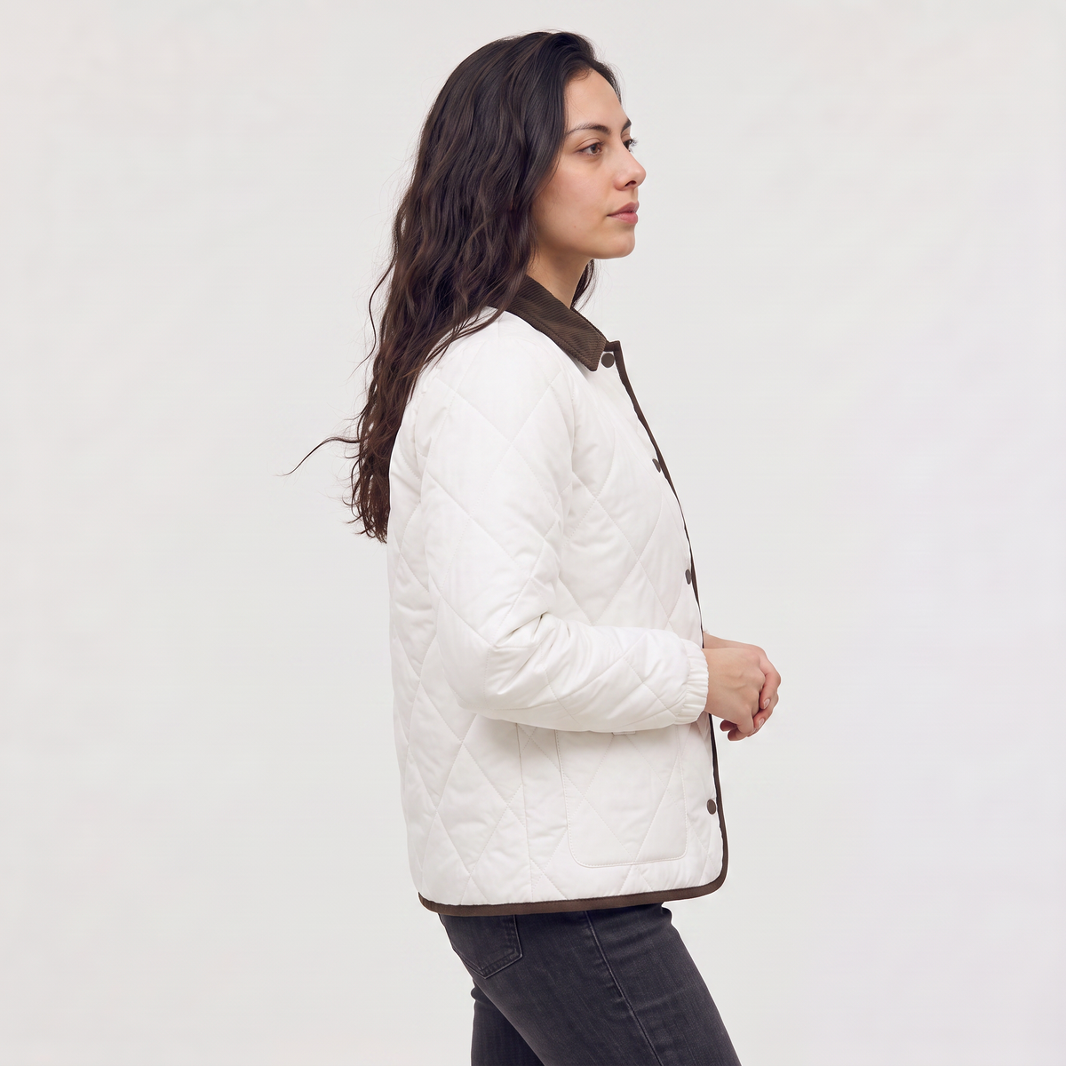 Veste matelassée à col en velours côtelé — Amielle Paris — vue 3
