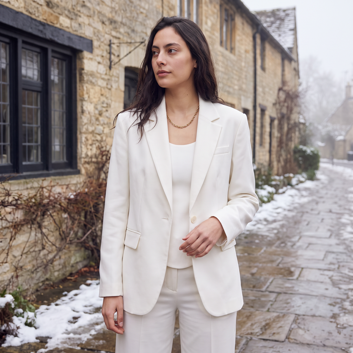 Tailleur deux pièces à blazer et pantalon large — Amielle Paris — vue 2