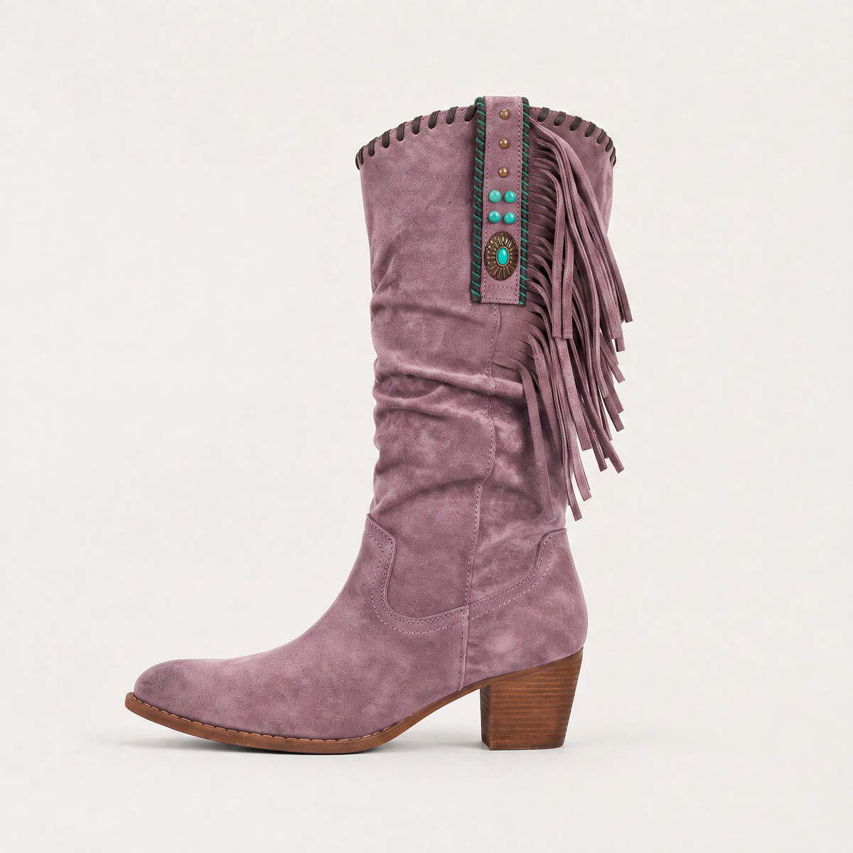 Bottes western en daim à franges et perles — Amielle Paris — vue 8