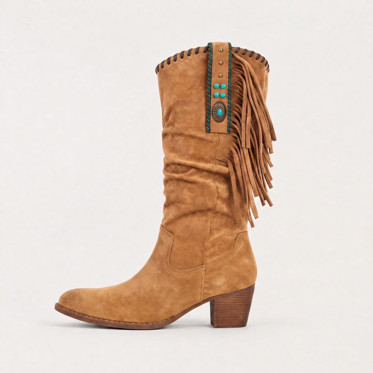 Bottes western en daim à franges et perles — Amielle Paris — vue 7