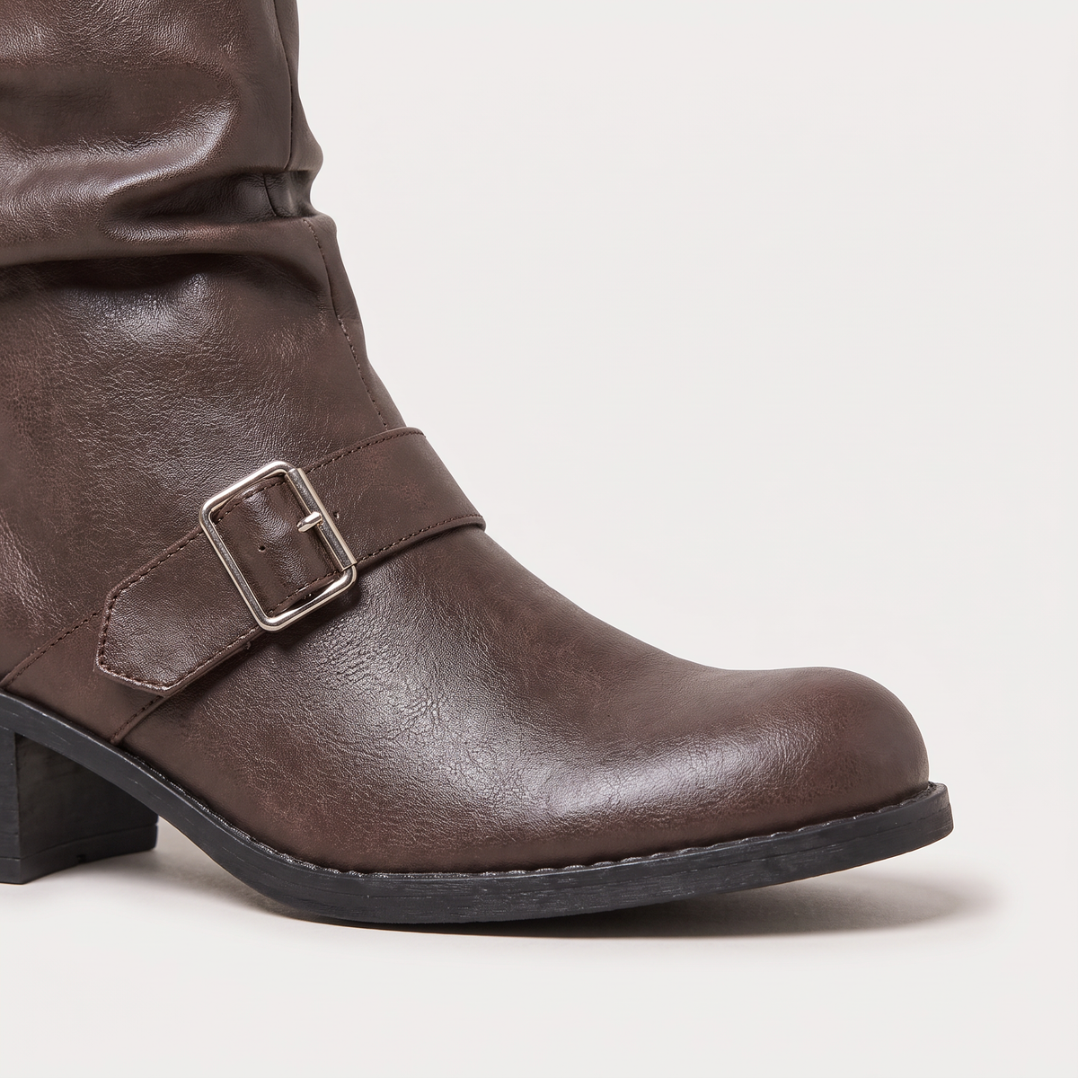 Bottes hautes souples à double boucle et talon bloc — Amielle Paris — vue 3