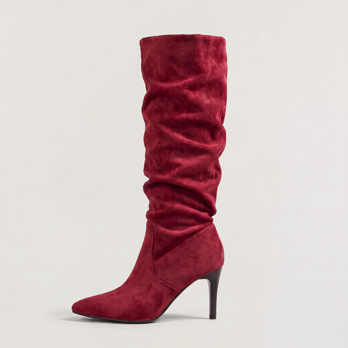 Bottes hautes plissées à bout pointu et talon fin — Amielle Paris — vue 7