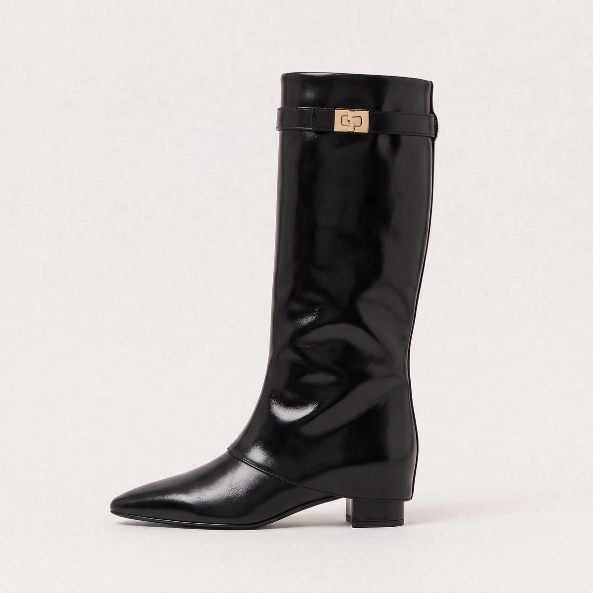 Bottes hautes à bout pointu et petit talon bloc — Amielle Paris — vue 6
