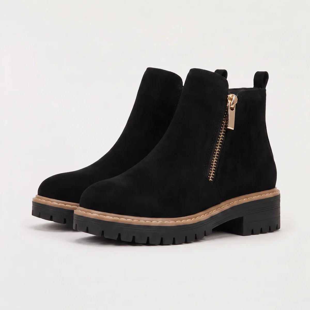 Bottines à bout rond, zip et talon bloc — Amielle Paris — vue 4