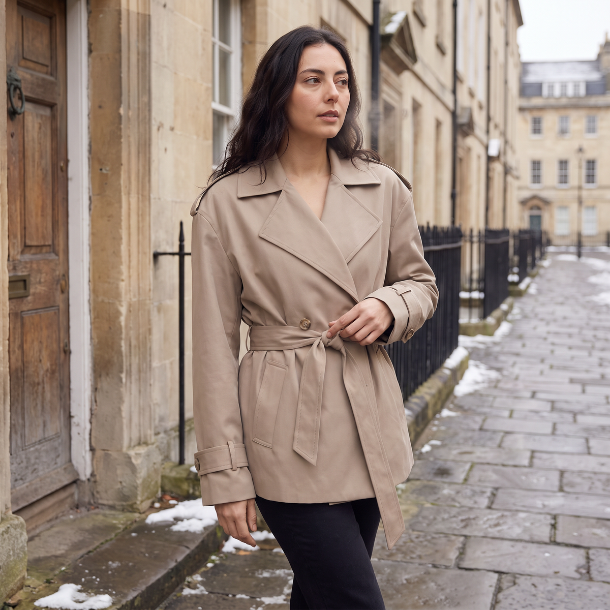 Manteau court ample en laine mélangée — Amielle Paris — vue 2