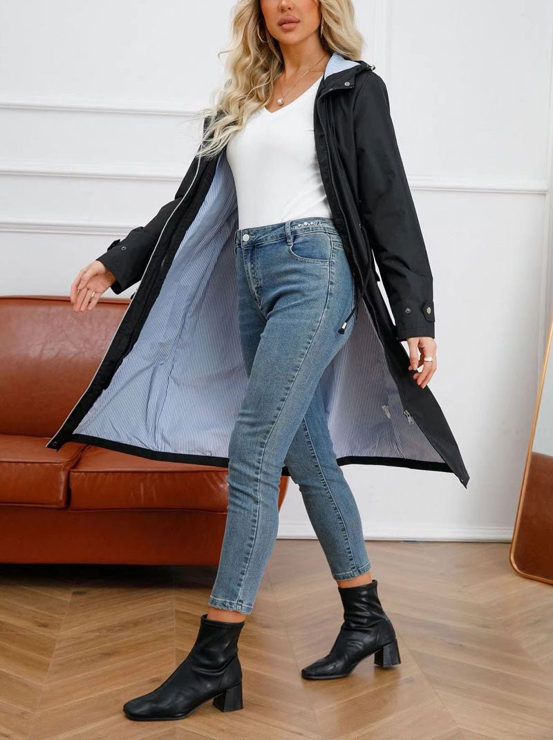 Rosalie — Parka longue à doublure rayée — Amielle Paris