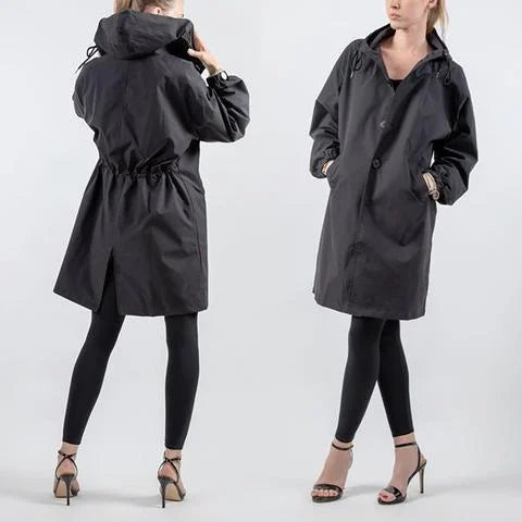 Isabella — Manteau à capuche et taille à nouer — Amielle Paris