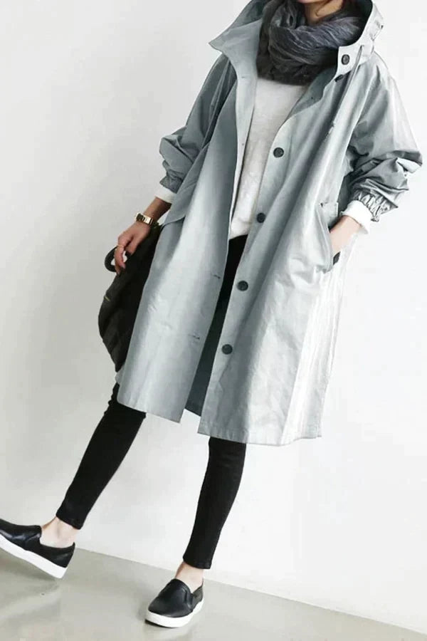 Isabella — Manteau à capuche et taille à nouer — Amielle Paris