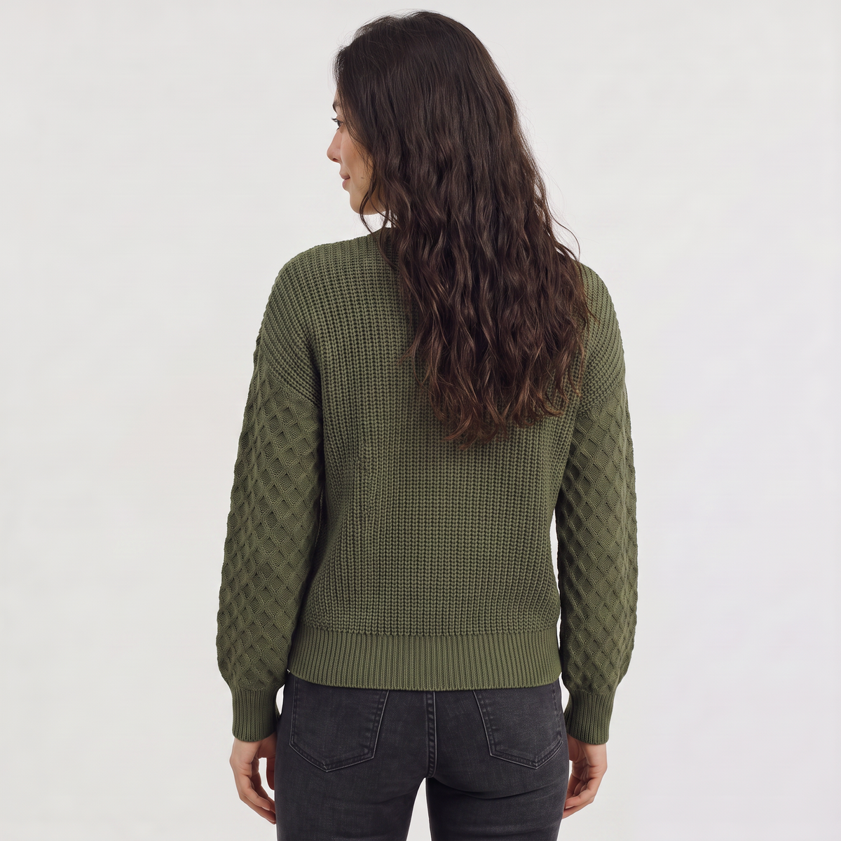 Pull en maille à manches lanternes texturées — Amielle Paris — vue 4