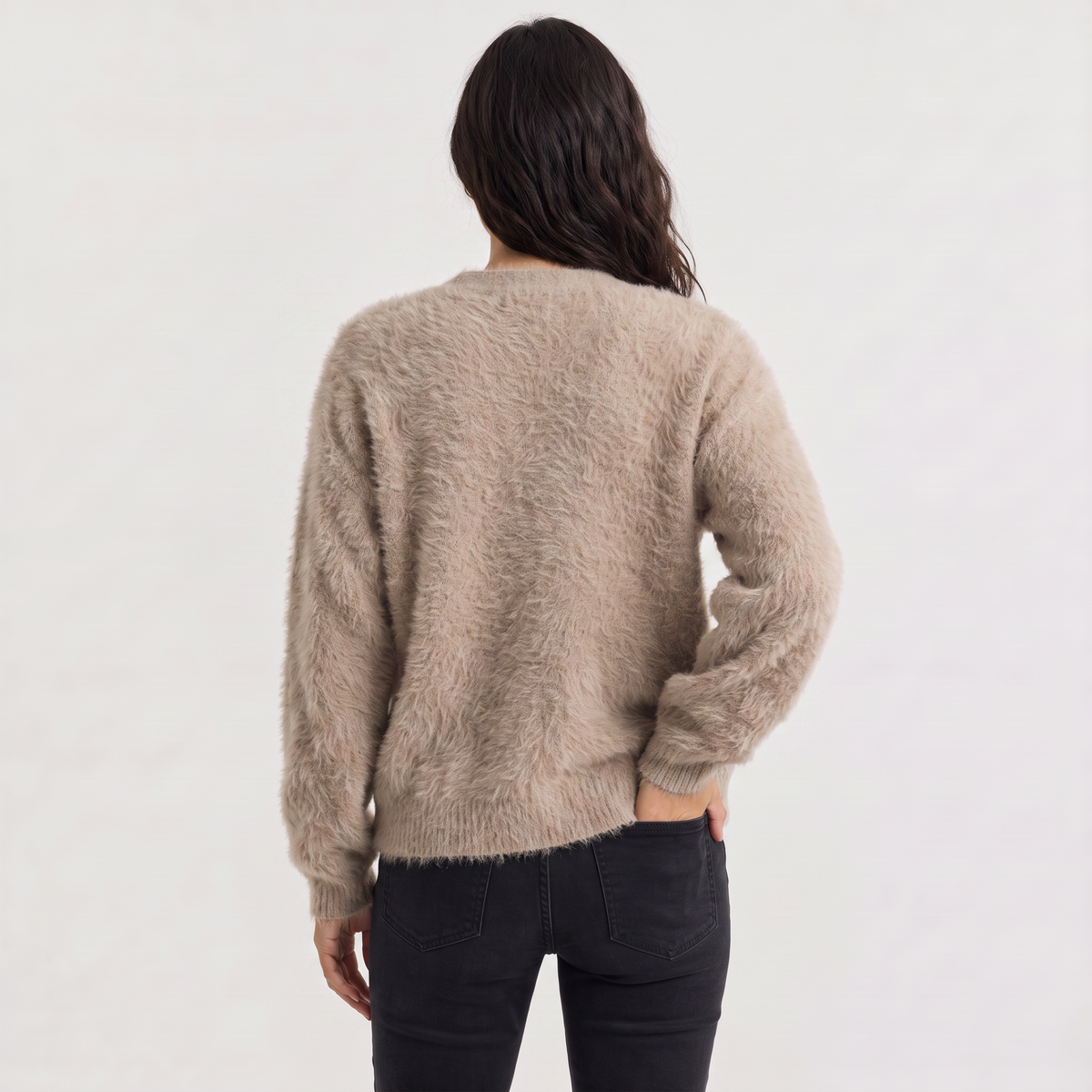 Cardigan boutonné en maille d’acrylique — Amielle Paris — vue 3