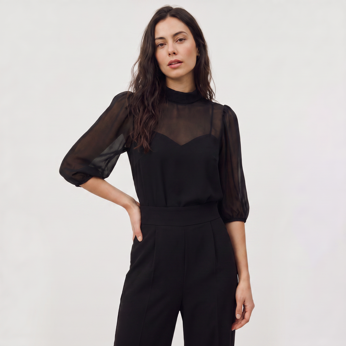 Combinaison pantalon large à manches bouffantes — Amielle Paris — vue 2