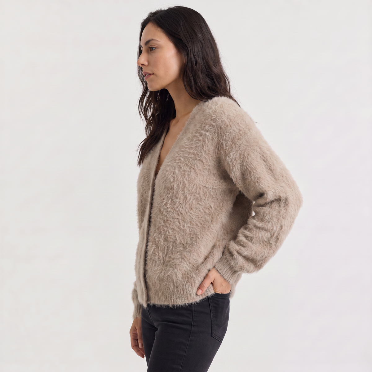 Cardigan boutonné en maille d’acrylique — Amielle Paris — vue 4
