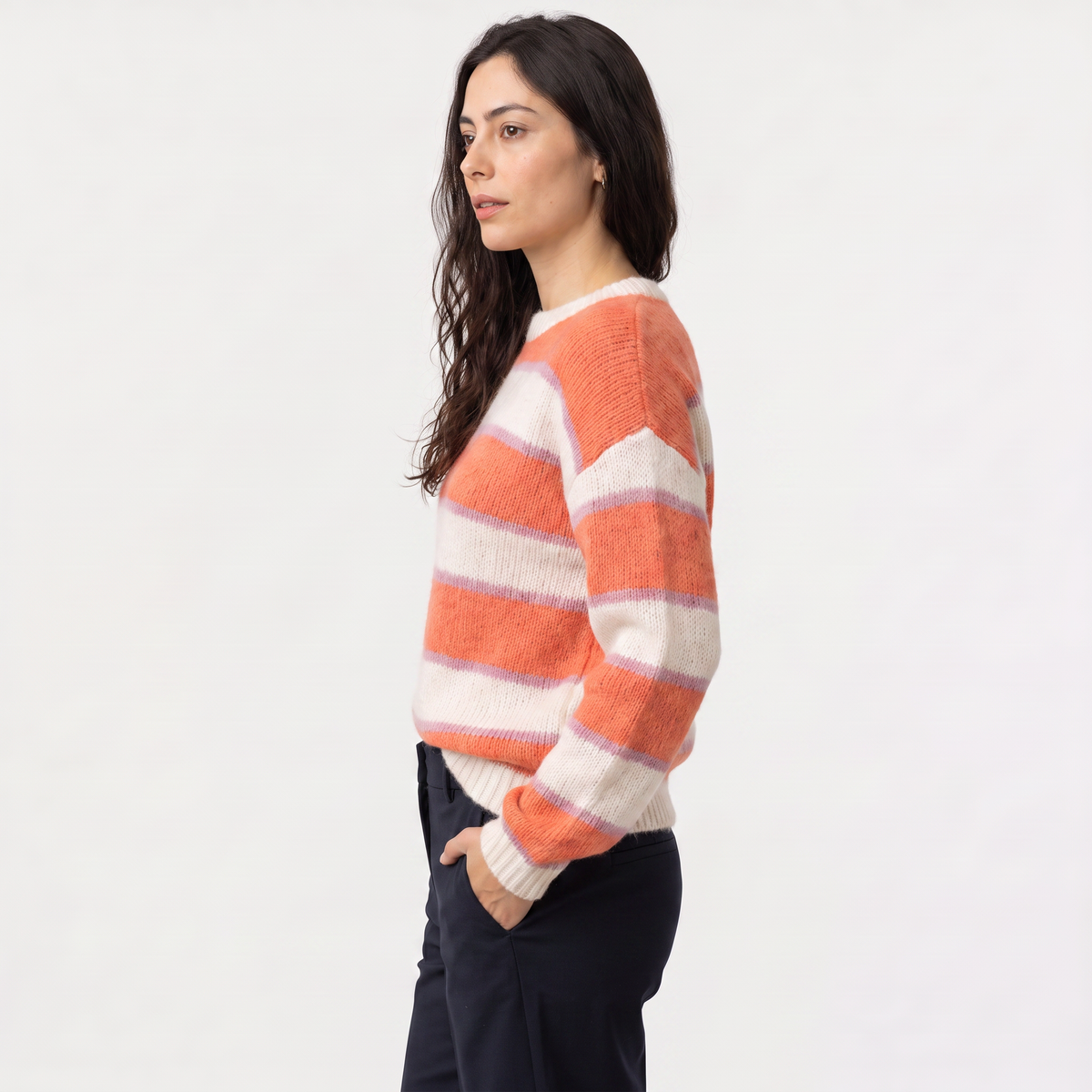 Pull léger à rayures et manches longues — Amielle Paris — vue 6