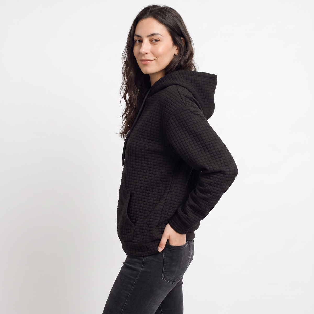 Sweat matelassé à capuche et poche kangourou — Amielle Paris — vue 4