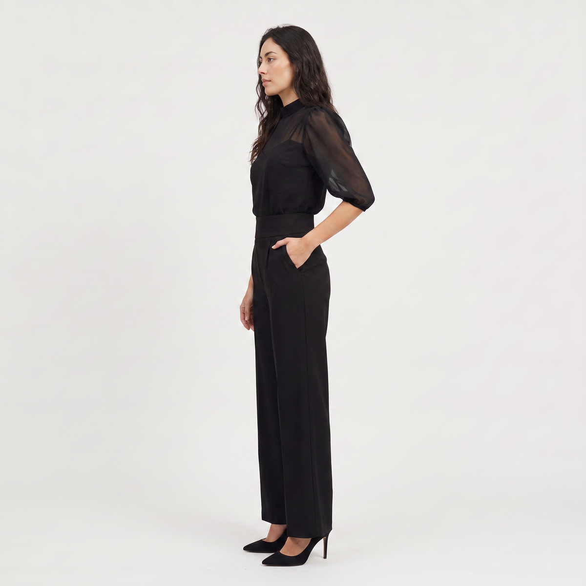 Combinaison pantalon large à manches bouffantes — Amielle Paris — vue 5