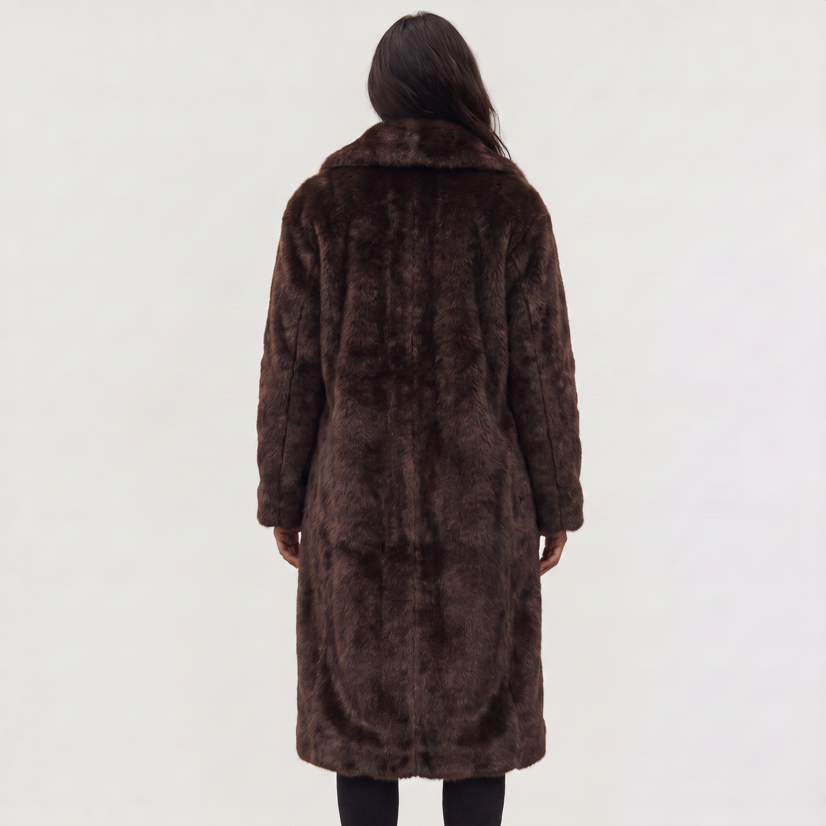 Manteau long en fausse fourrure à deux boutons — Amielle Paris — vue 6