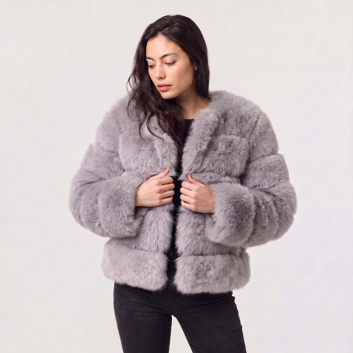 Veste en fausse fourrure à fermeture dissimulée — Amielle Paris — vue 8
