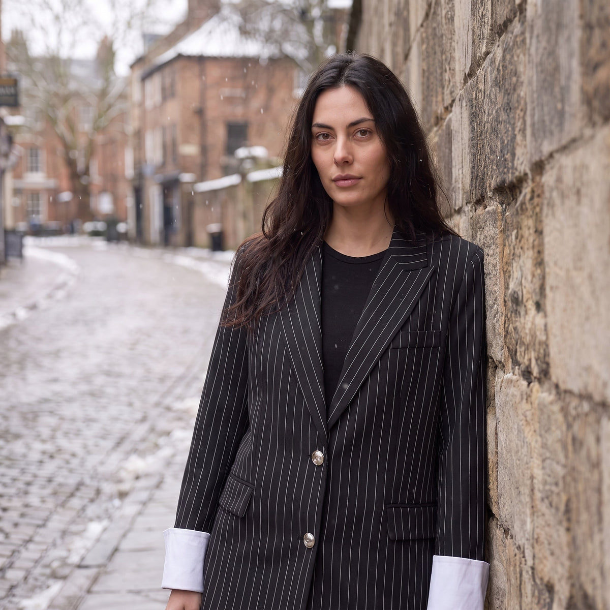 Blazer ample rayé à épaules structurées — Amielle Paris — vue 2