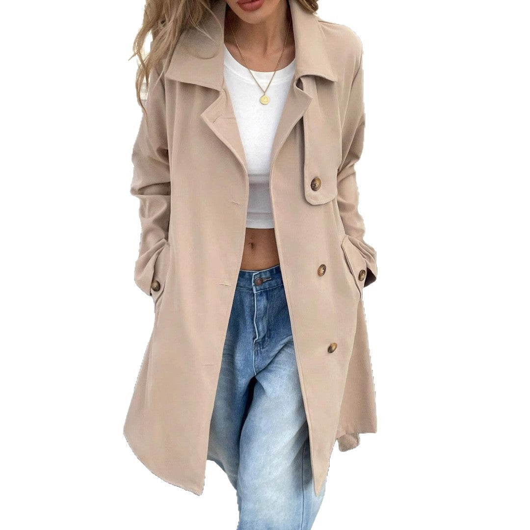 Manteau court à revers et boutonnage croisé — Amielle Paris