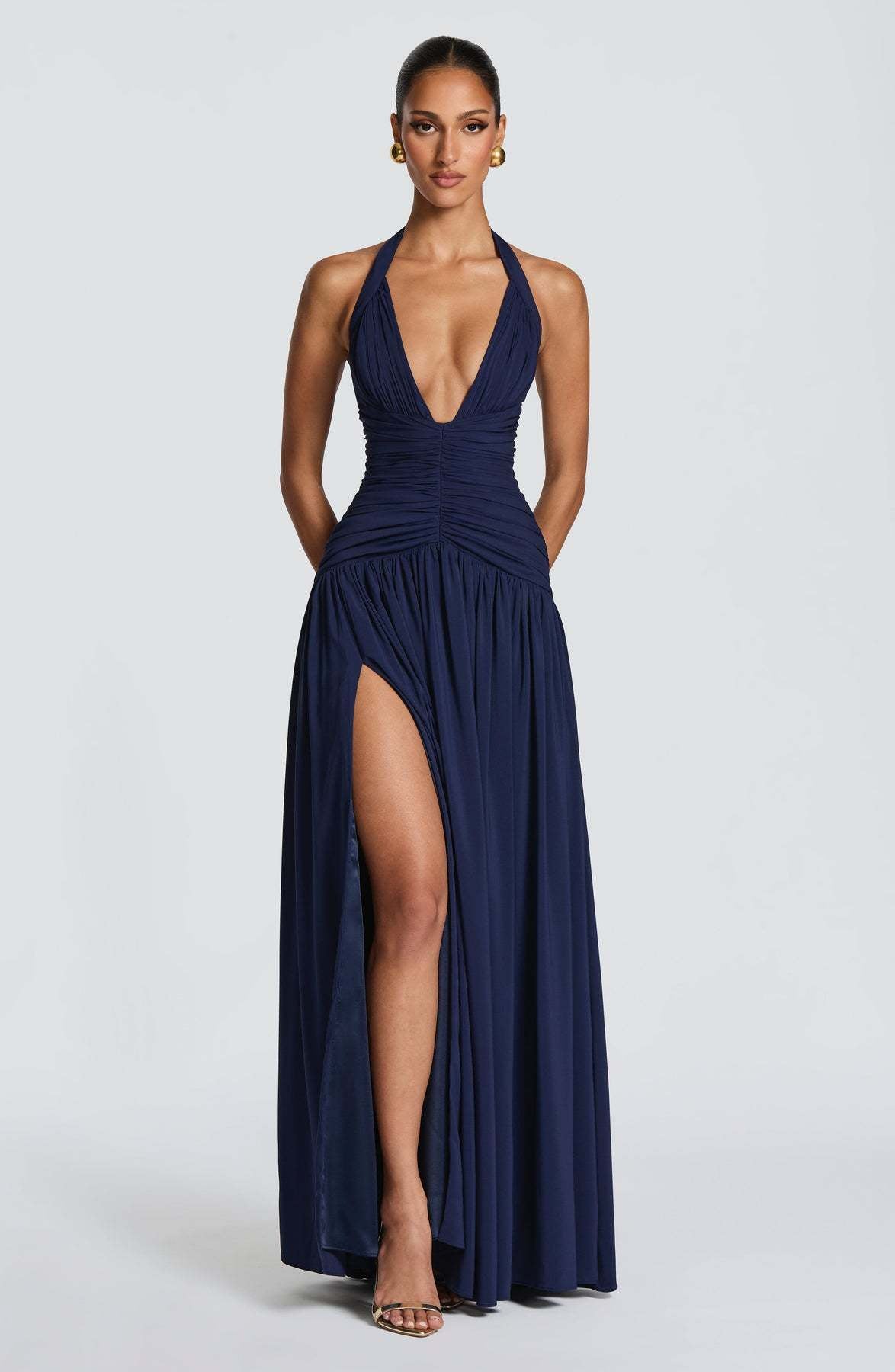 Robe longue dos nu à fente — Coline — Amielle Paris