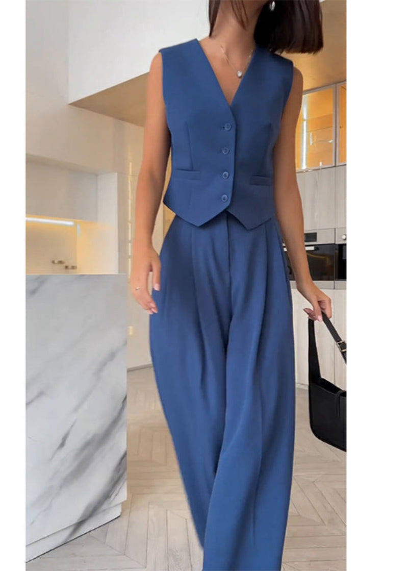 Scarlett — Ensemble gilet tailleur et pantalon large — Amielle Paris