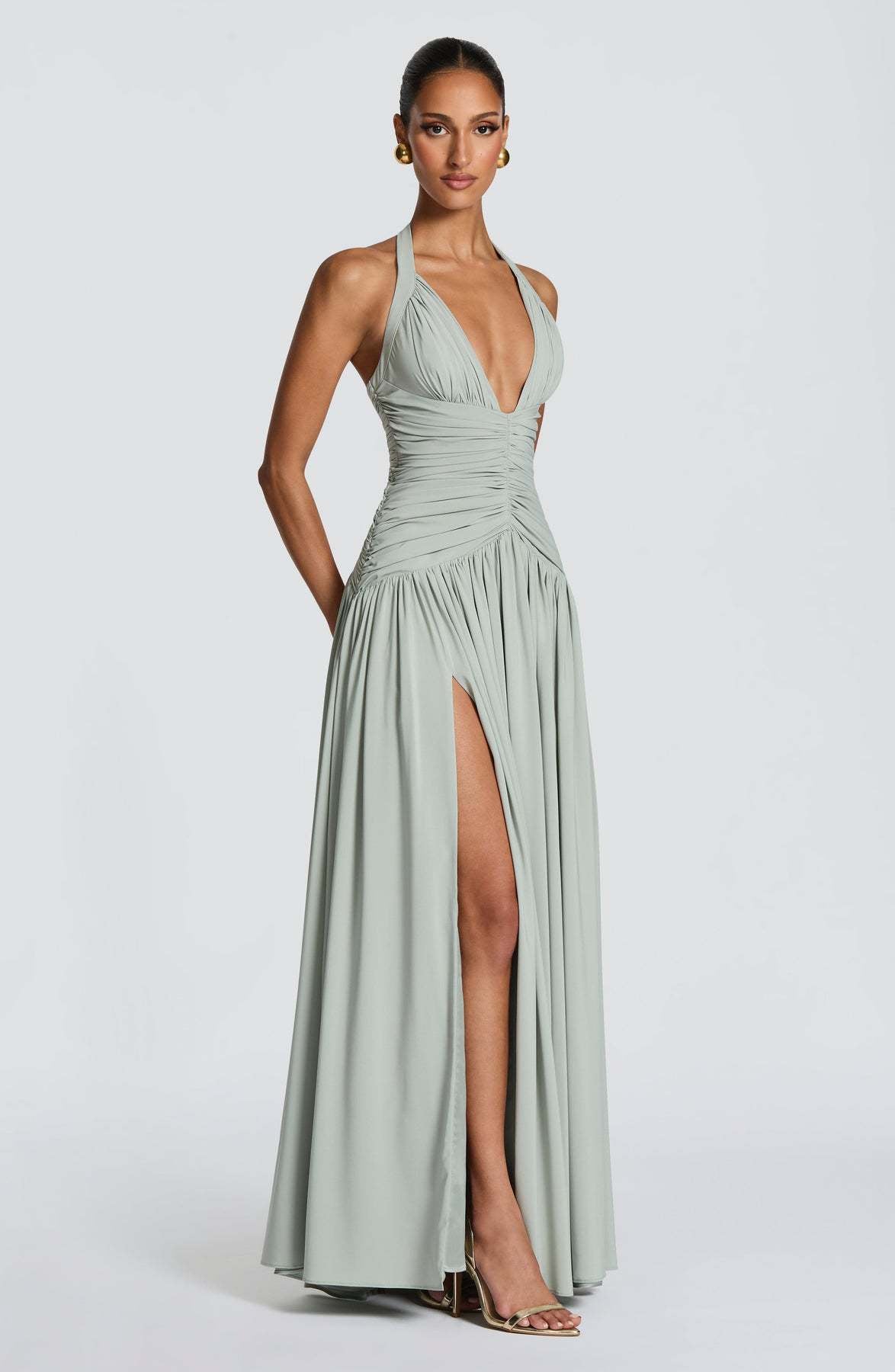 Robe longue dos nu à fente — Coline — Amielle Paris