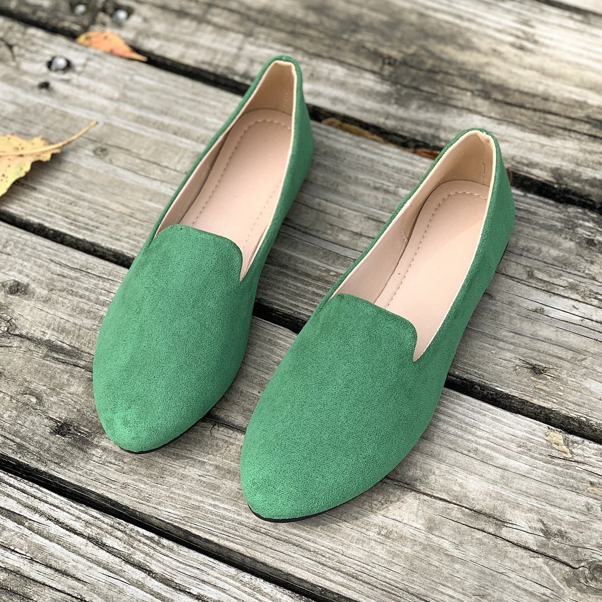 Mocassins aspect daim à bout arrondi — Amielle Paris