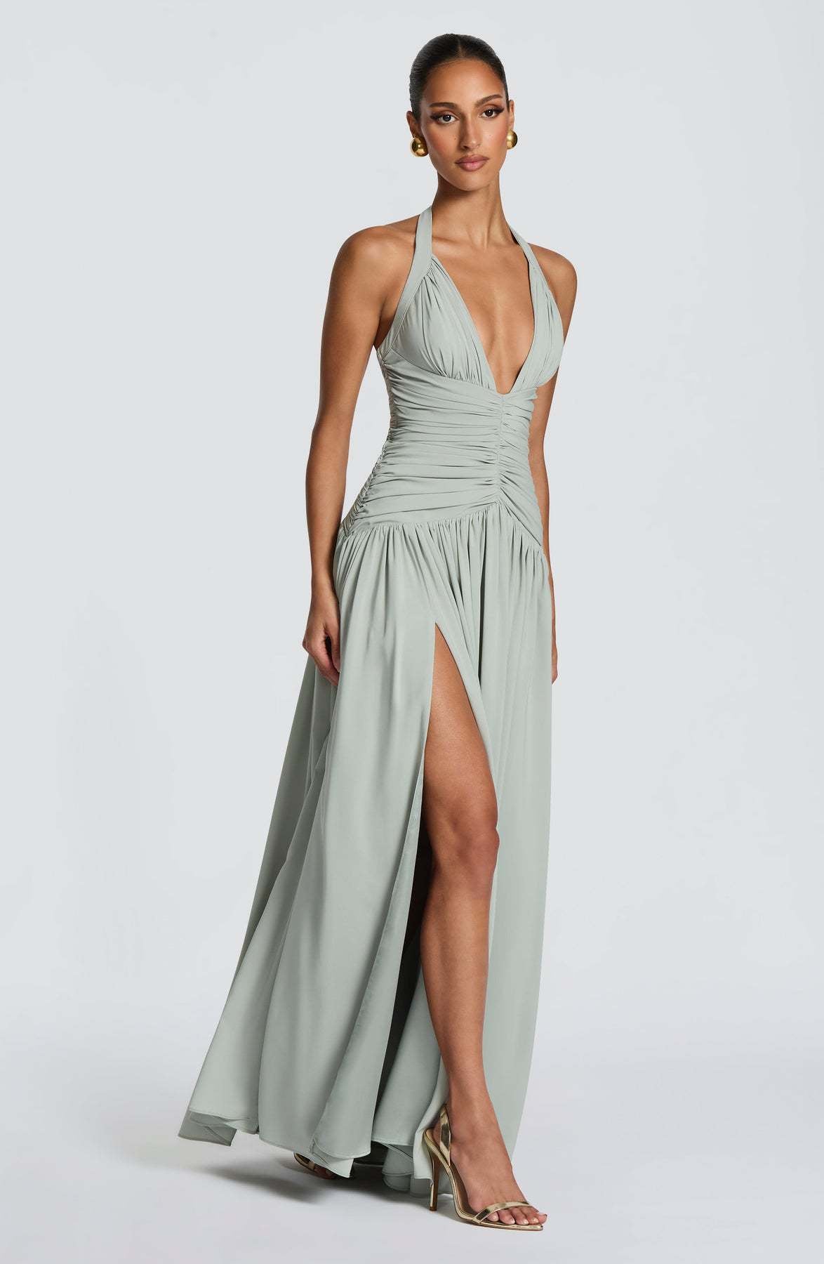 Robe longue dos nu à fente — Coline — Amielle Paris