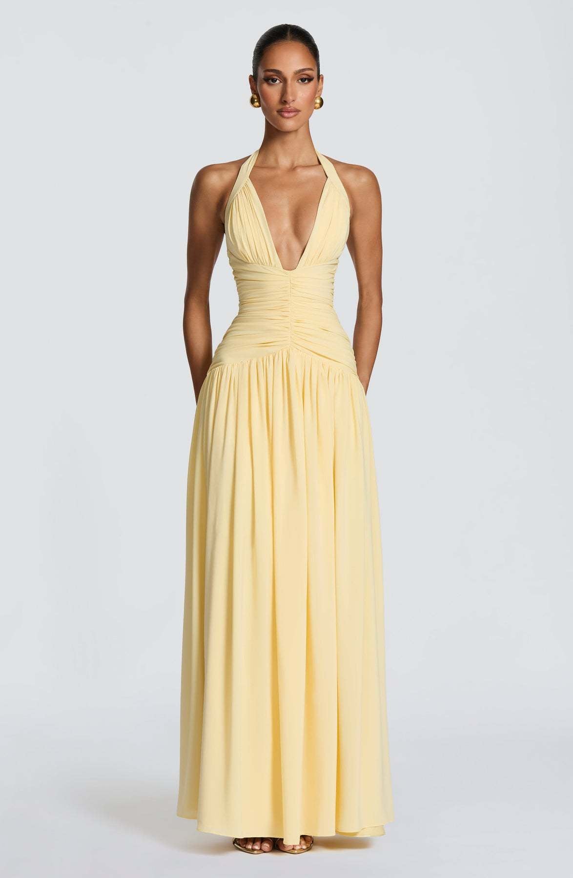 Robe longue dos nu à fente — Coline — Amielle Paris