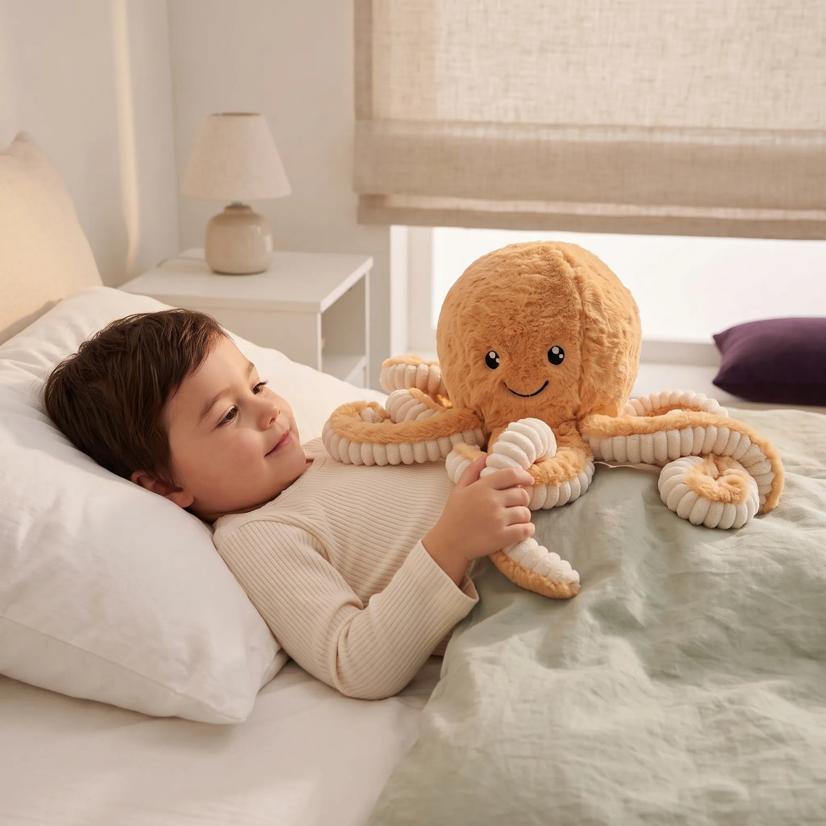 Peluche pieuvre aux tentacules texturés — vue 7
