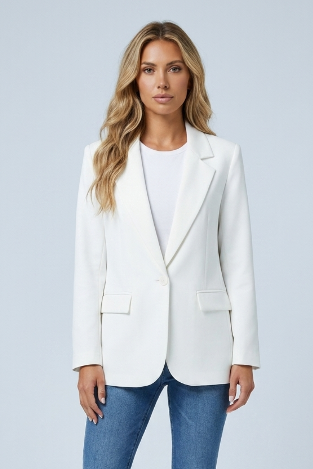Blazer long ample à col cranté — Amielle Paris