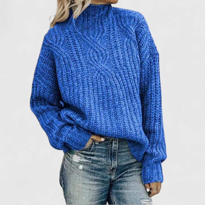 Pull ample torsadé à col montant — Amielle Paris