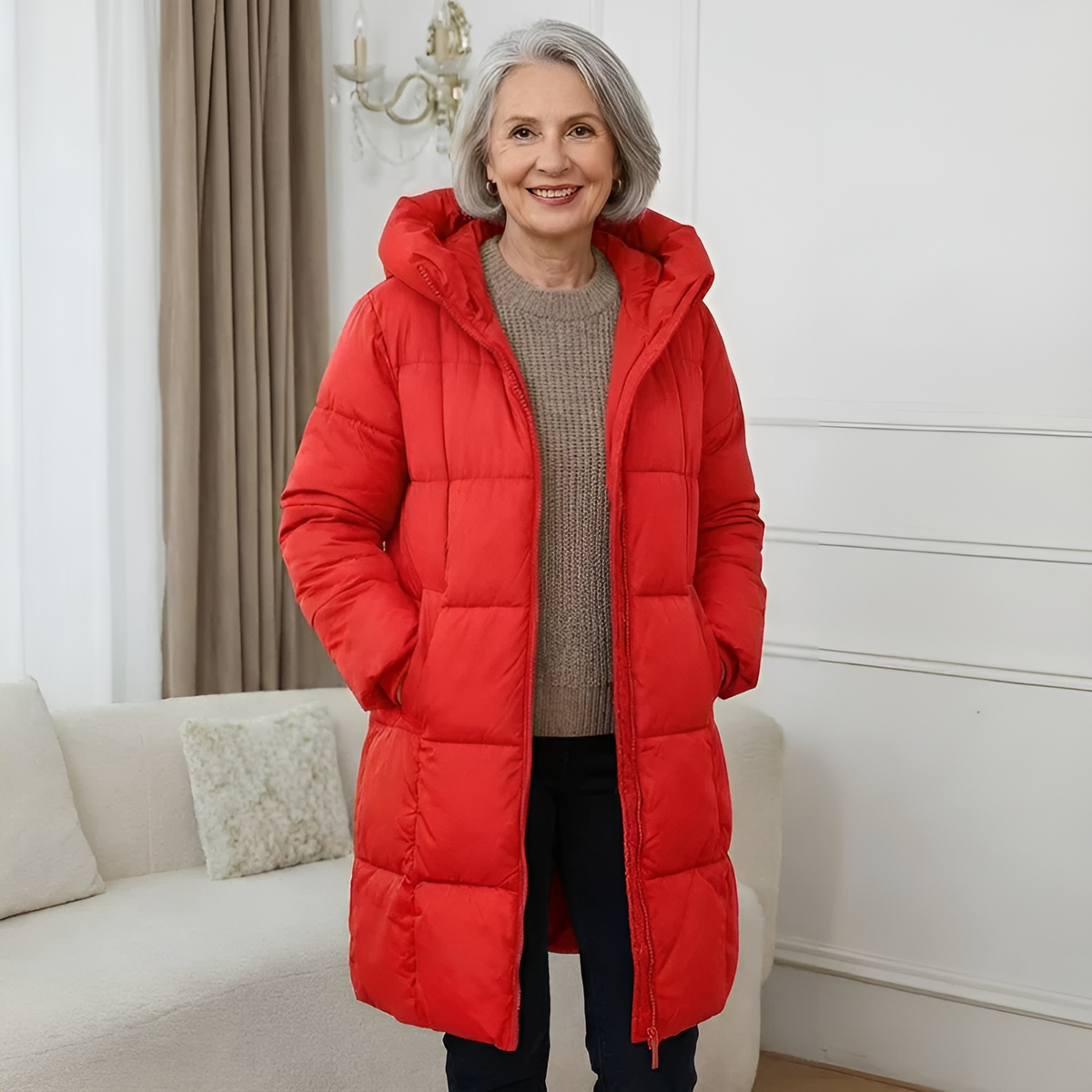 Olivia — Doudoune longue à capuche — Amielle Paris
