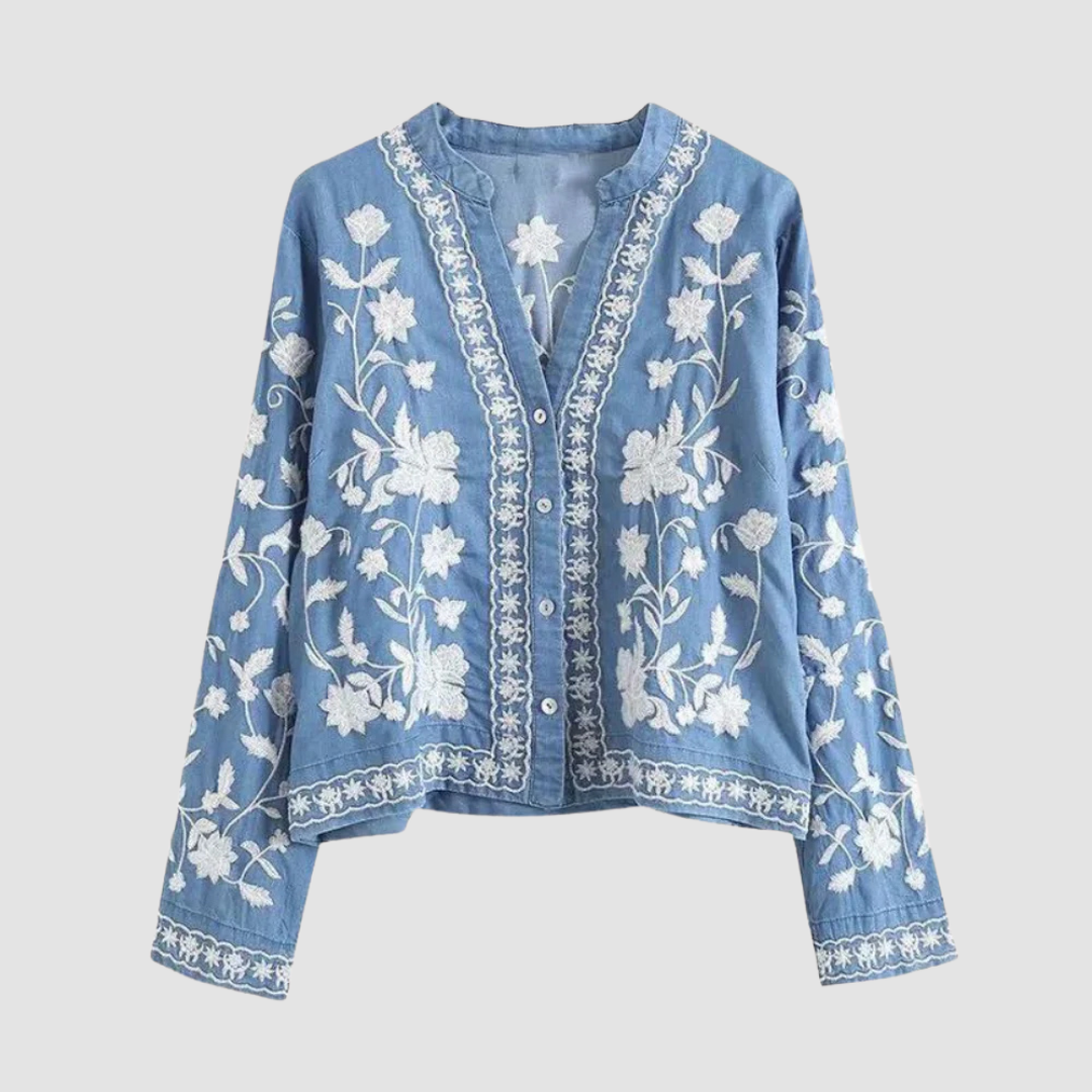 Lavinia — Cardigan à broderies florales — Amielle Paris