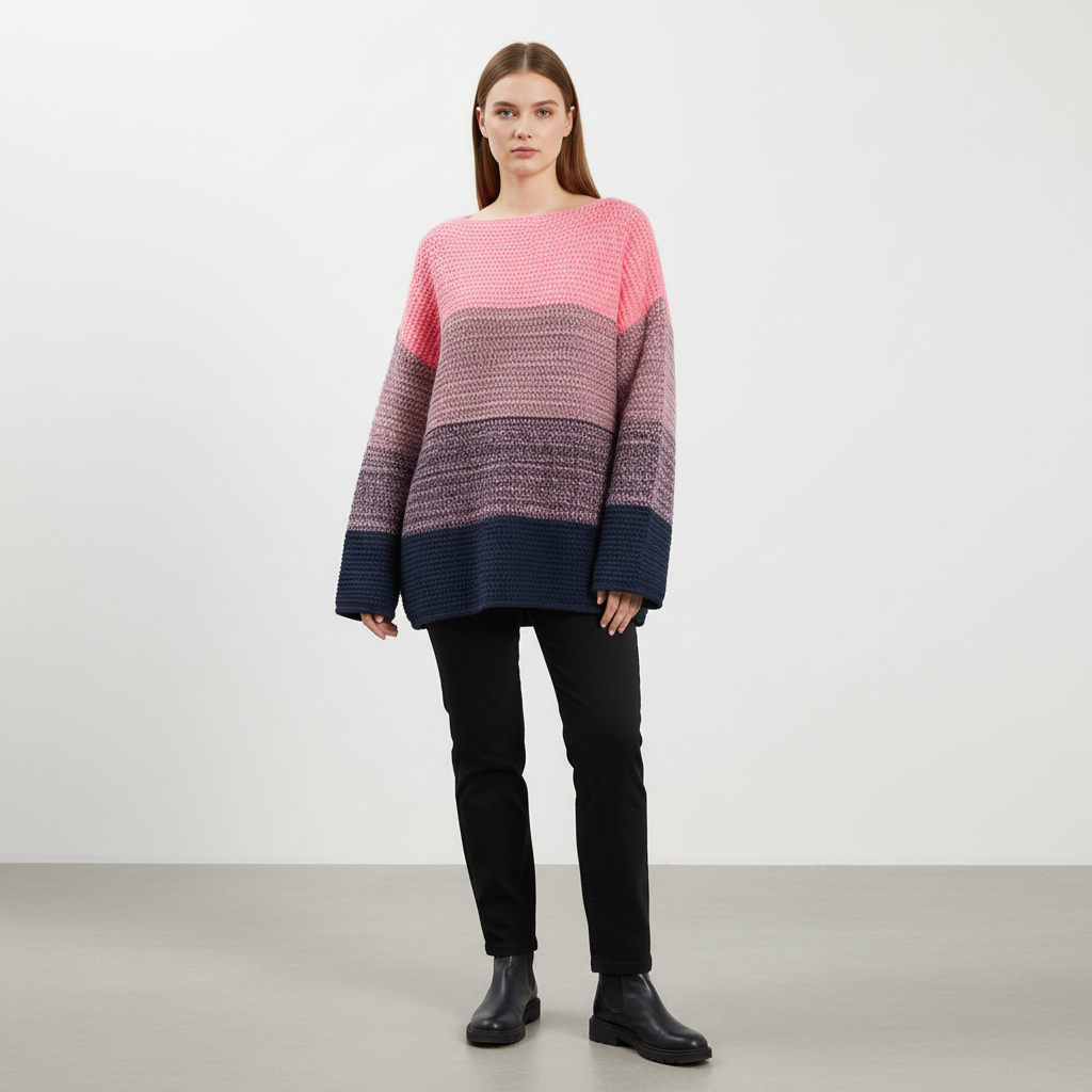 Klara — Pull ample à effet patchwork — Amielle Paris