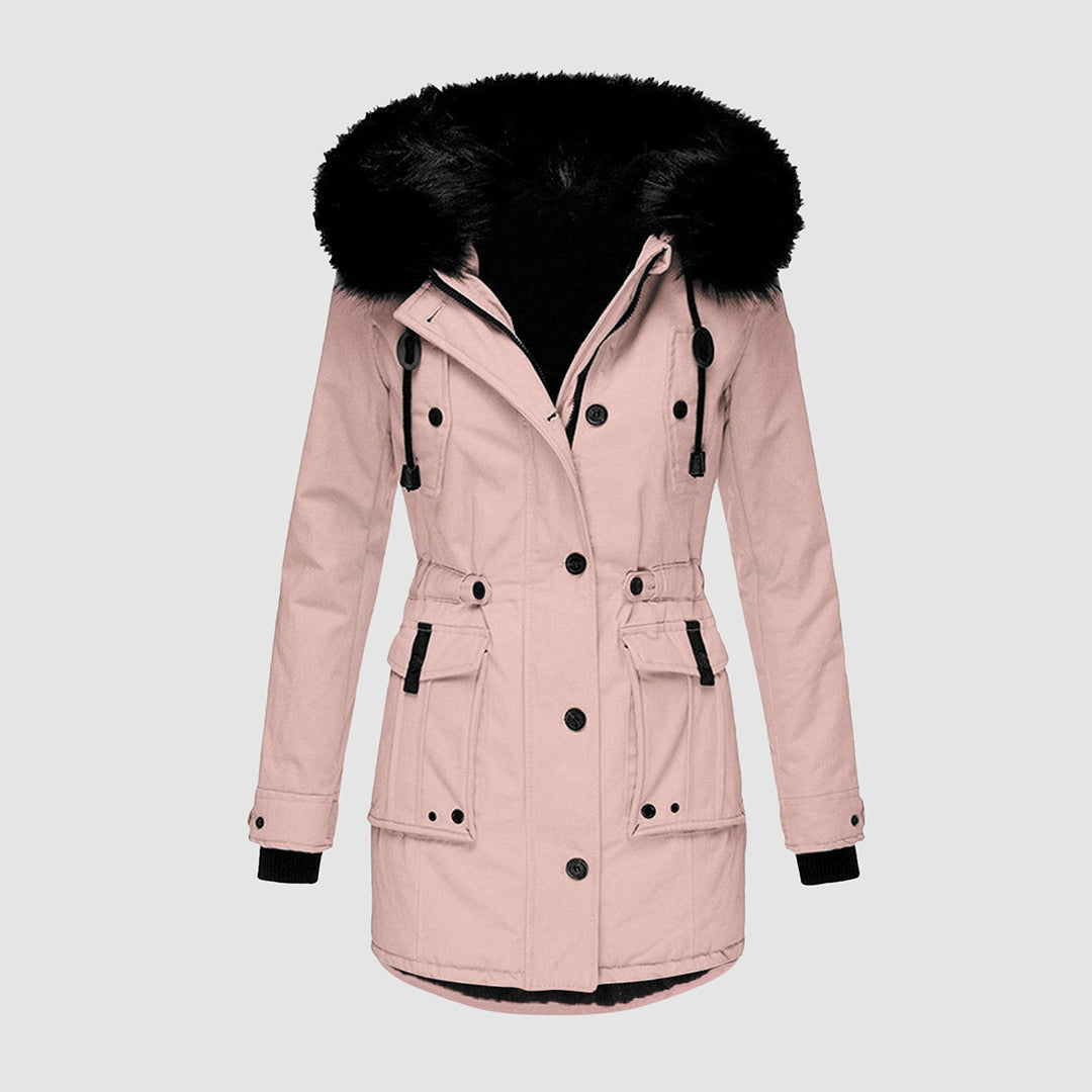 Sienna — Parka à capuche et taille ajustable — Amielle Paris
