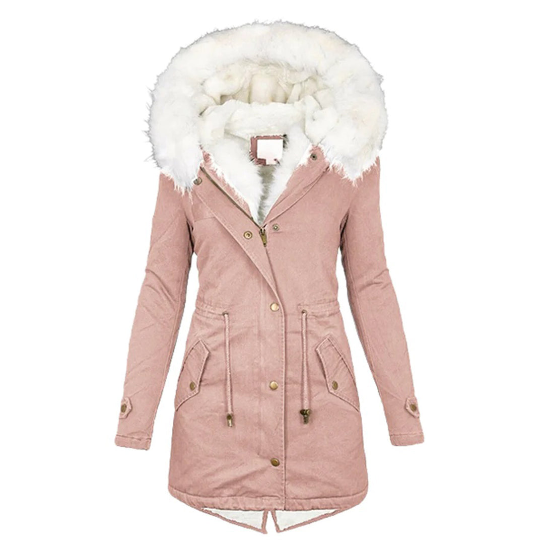 Parka doublée à capuche bordée de fausse fourrure — Amielle Paris