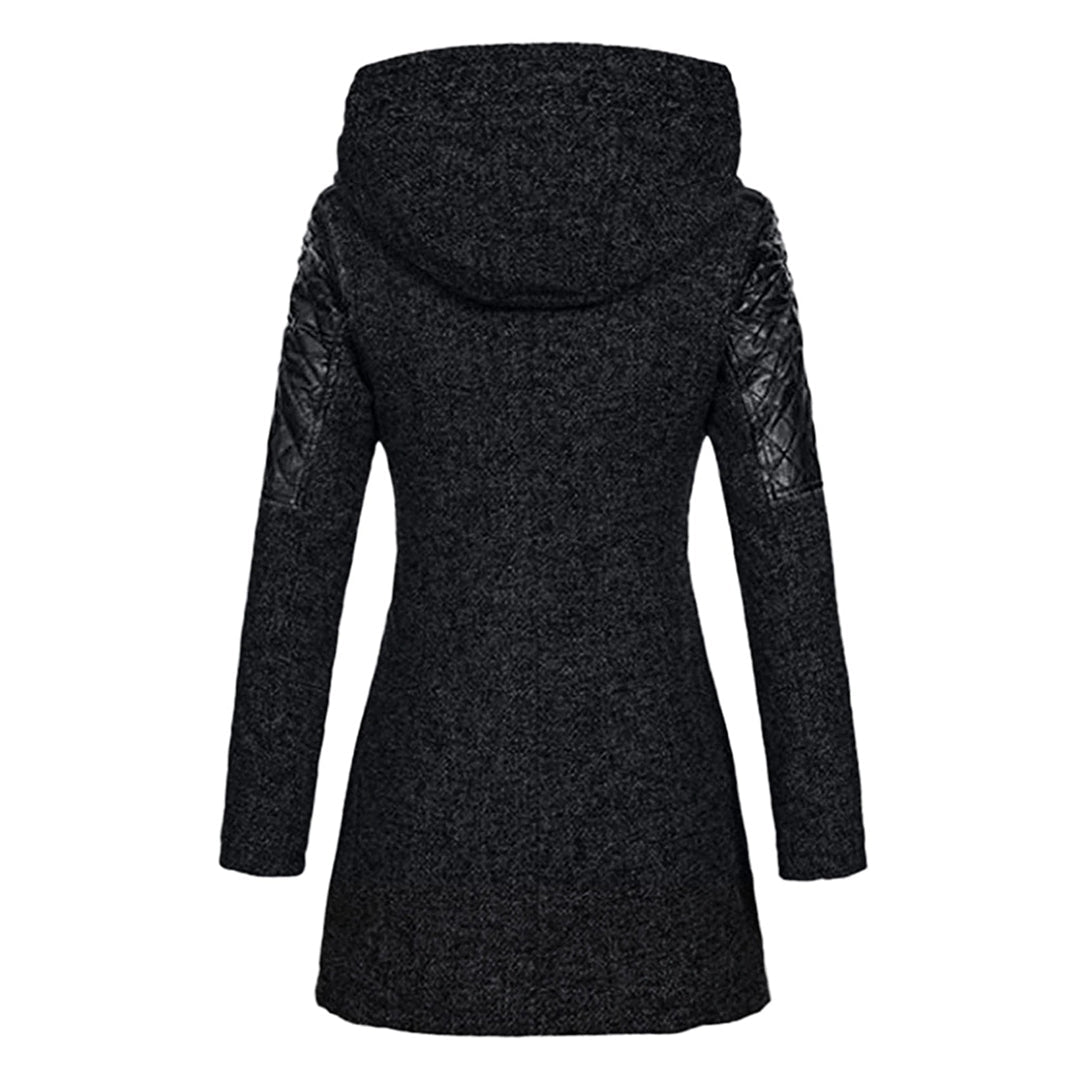 Manteau à capuche et zip asymétrique ceinturé — Amielle Paris