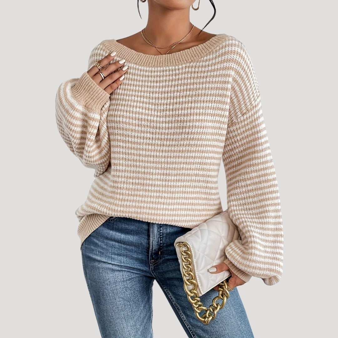 Pull ample à maille côtelée
