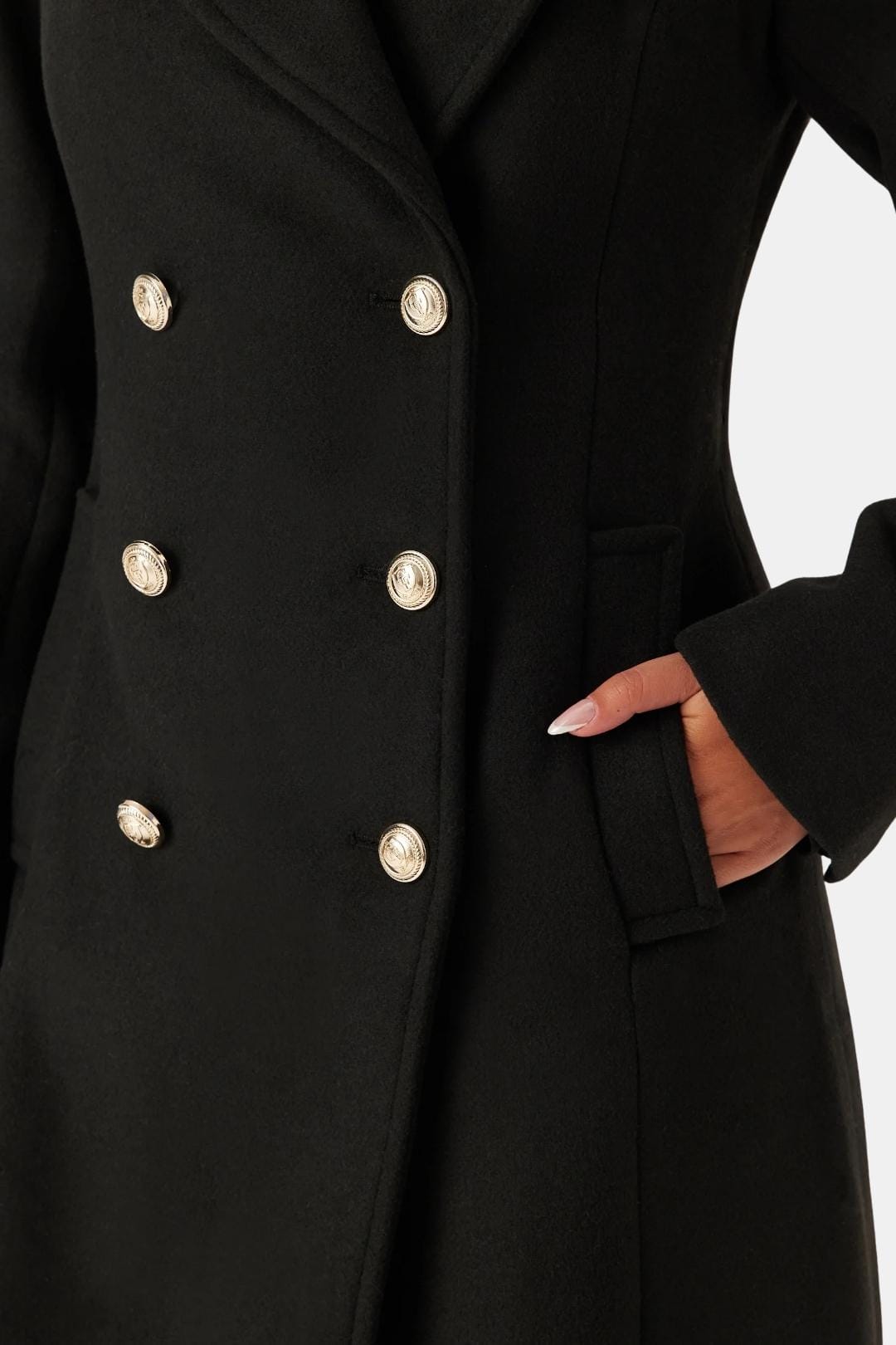 Manteau long croisé à col tailleur — Amielle Paris