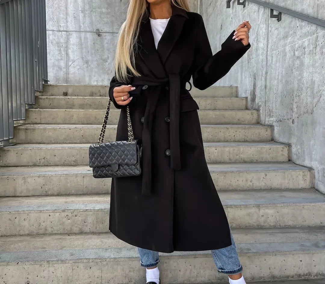 Manteau long ceinturé à boutons croisés — vue 6