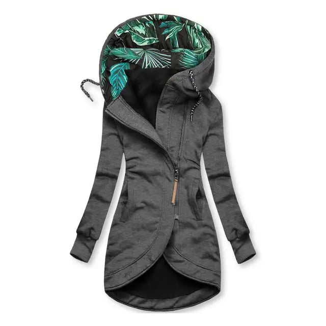 Grace — Veste longue à capuche contrastante — Amielle Paris