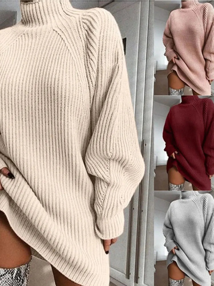 Celeste — Robe pull à col roulé et manches amples — Amielle Paris