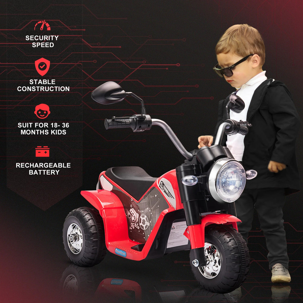 Moto électrique enfant à trois roues — 6 V — vue 10