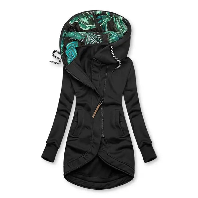 Grace — Veste longue à capuche contrastante — Amielle Paris